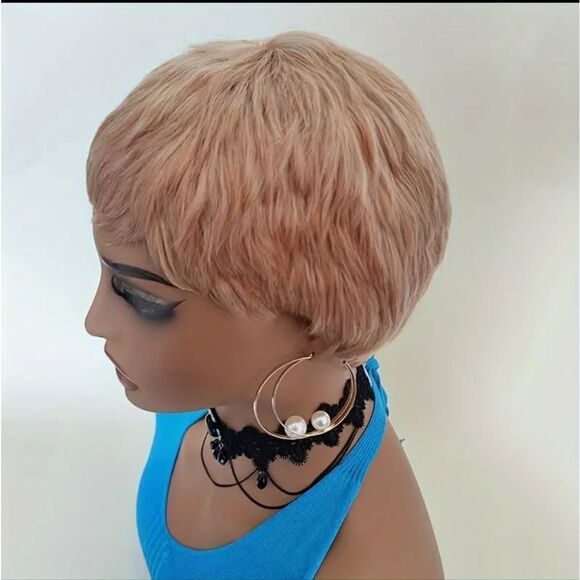 🆕👱🏽‍♂️Platinum Blonde Pixie Cut Short Wave Wig - Picture 5 of 8